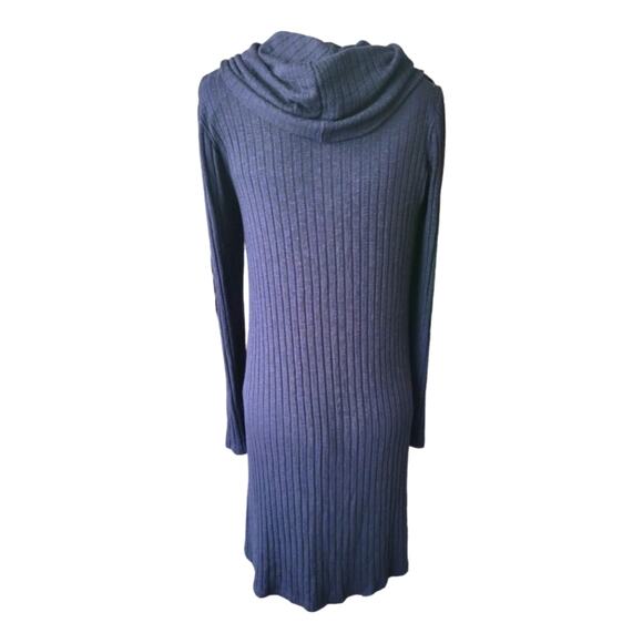 Michael Stars Jersey Knit Ribbed Sweater Dress Size Large Navy Blue - Picture 3 of 7
